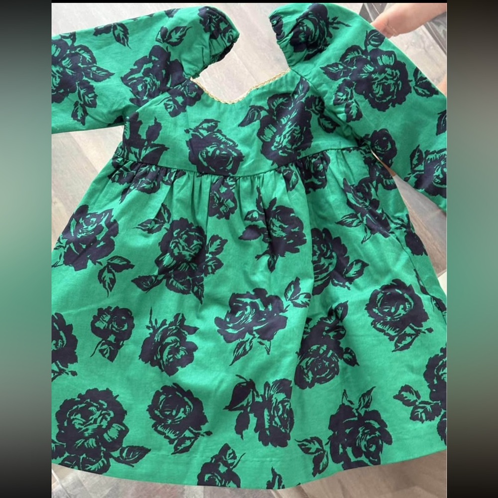 Janie and Jack Green Floral Dress